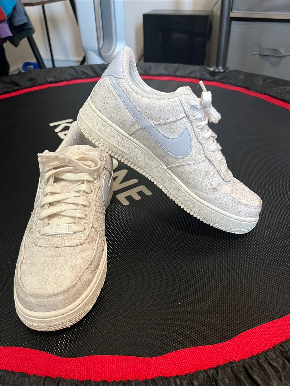 Nike Women’s AirForce 1 Lace Floral Sneakers in Light Cream